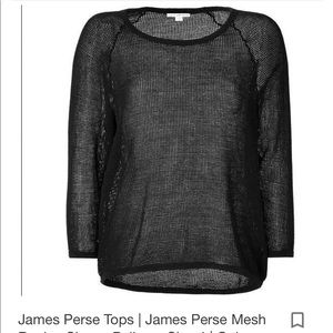 James Perse Mesh Knit Raglan Top